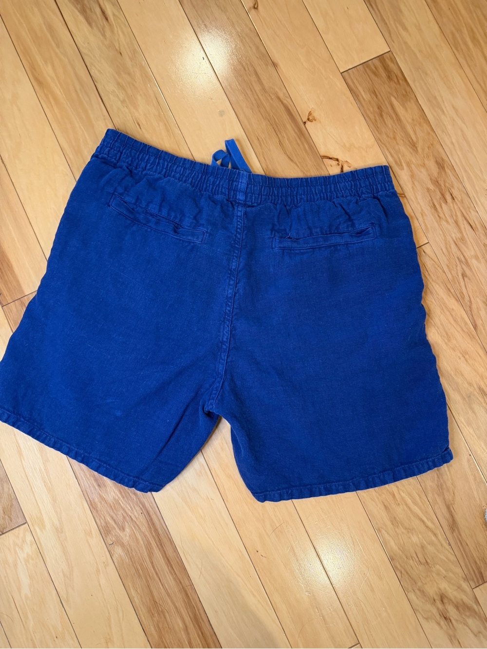 Madewell Men's Blue Elastic-Waist Casual Linen Draw-String Shorts - Picture 6 of 9